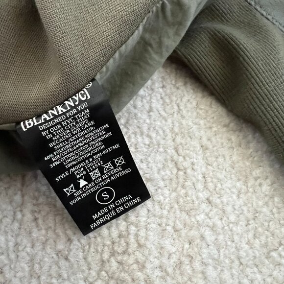 NWT Blank NYC Faux Leather Asymmetrical Zip Moto Jacket S Green - Picture 10 of 10